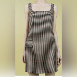 Zara Black and Cream Checkered Mini Dress